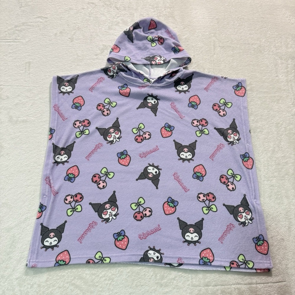 Sanrio Kuromi Hooded Poncho Toddler Towel Size 4